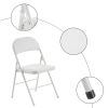 6pcs Elegant Foldable Iron & PVC Chairs for Convention & Exhibition White - as picture