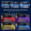 Nightstand LED Bedside Table Cabinet Lights Modern End Side with 2 Drawers for Bedroom (Gray) - as Pic