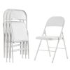 4pcs Elegant Foldable Iron & PVC Chairs for Convention & Exhibition White - as picture