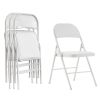 4pcs Elegant Foldable Iron & PVC Chairs for Convention & Exhibition White - as picture