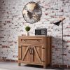 WESOME Modern Farmhouse Double Barn Door Accent Cabinet;  31 Inch - Bright yellow