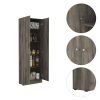 Multistorage Pantry Cabinet; Five Shelves; Double Door Cabinet -Dark Brown / Black - as Pic