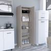 Multistorage Pantry Cabinet; Five Shelves; Double Door Cabinet -Light Gray - as Pic