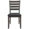 Dining Room Table and Chairs with Bench, Rustic Wood Dining Set, Set of 6 (Gray) - Gray