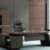 High Back Executive Chair PU Leather Business Manager's Office Chair Adjustable Ergonomic Swivel Desk Chair with Lumbar Support and Armrest, Black - B