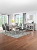 Majestic Formal Set of 2 Side Chairs Grey / Silver Finish Rubberwood Dining Room Furniture Intricate Design Cushion Upholstered Seat Tufted Back - as