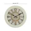 DecMode 14" White Metal Fluted Frame Wall Clock - DecMode