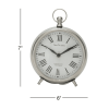 DecMode 7" Silver Stainless Steel Clock with Ring Top - DecMode