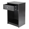 Squamish Accent table with 1 Drawer; Black Finish - 20914