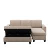 81.1*76.3*35" Reversible Sectional Couch with Storage Ottoman L-Shaped Sofa,Sectional Sofa with Chaise,Nailheaded Textured Fabric 3 pieces Sofa Set,Wa