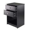 Ava Accent Table with 2 Drawers in Black Finish - 20936
