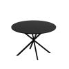 47.24'' Modern Cross Leg Round Dining Table, Black Top Occasional Table, Two Piece Removable Top, Matte Finish Iron Legs - as Pic