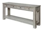 Sofa Table Antique White Rustic Solid wood Storage Table Open Shelf Bottom Living Room 1pc Side Table. - as Pic