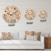 Designart 'Geometric Round Textured Pattern' Mid-Century Modern Wood Wall Clock - Designart