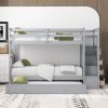 Twin Over Twin Bunk Bed with Trundle and Staircase,Gray(OLD SKU:LT000068AAE) - as Pic
