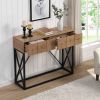 43.31'' Luxury Wood Sofa Table, Industrial Console Table for Entryway, Hallway Tables with Two Drawers for Living Room - as Pic