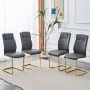 Comes with faux leather cushioned seats, living room chairs with metal legs, suitable for kitchen, living room, bedroom, and dining room side chairs,
