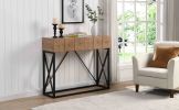 43.31'' Luxury Wood Sofa Table, Industrial Console Table for Entryway, Hallway Tables with Two Drawers for Living Room - as Pic