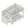 Full over Full Bunk Bed with Twin Size Trundle, White (old sku: LT000026AAK ) - as Pic
