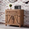 WESOME Modern Farmhouse Double Barn Door Accent Cabinet;  31 Inch - Bright yellow