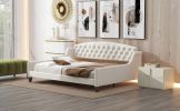 Modern Luxury Tufted Button Daybed, Full, Beige(Old SKU: SM001009AAE) - as Pic