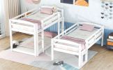 Twin over Twin over Twin Triple Bunk Bed,White - as Pic