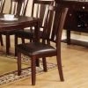 Set of 2 Side Chairs Dark Espresso Finish Solid wood Kitchen Dining Room Furniture Padded Leatherette Seat Unique back - as Pic