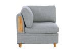 Living Room Furniture 5pc Modular Sofa Set Light Grey Dorris Fabric Couch 2x Corner Wedges 1x Armless Chair And 2x Ottoman - as Pic
