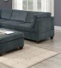 Living Room Furniture Grey Chenille Modular Sectional 6pc Set Corner Sectional Modern Couch 3x Corner Wedge 2x Armless Chairs and 1x Ottoman Plywood -