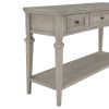 TREXM Classic Retro Style Console Table with Three Top Drawers and Open Style Bottom Shelf, Easy Assembly (Gray Wash) - as Pic