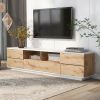 Modern TV stand for TVs up to 80'' , Media Console with Multi-Functional Storage, Entertainment Center with Door Rebound Device, TV cabinet for living