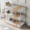 Space-Saving Metal Triple Bunk Bed, Twin Size, Sleek Silver Finish - Silver