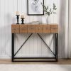 43.31'' Luxury Wood Sofa Table, Industrial Console Table for Entryway, Hallway Tables with Two Drawers for Living Room - as Pic