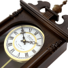 Bedford Clock Collection Leo 21 Inch Chestnut Brown Wood Chiming Vintage Pendulum Wall Clock - Bedford Clocks