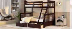 Twin-Over-Full Bunk Bed with Ladders and Two Storage Drawers(Espresso)( old sku:LT000165AAP) - as Pic
