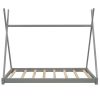 Twin Size House Platform Bed with Triangle Structure,Gray - as pic