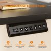 Sweetcrispy Home Office Height Adjustable Electric Standing Desk with Storage Shelf Double Drawer - as Pic