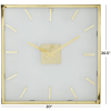 DecMode 20" Gold Stainless Steel Wall Clock with Clear Face - DecMode