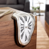 Silvery Distorted Melted Twisted Clock