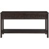 TREXM Rustic Entryway Console Table, 60" Long Sofa Table with two Different Size Drawers and Bottom Shelf for Storage (Espresso) - as Pic
