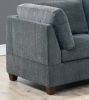 Living Room Furniture Grey Chenille Modular Sectional 6pc Set Corner Sectional Modern Couch 3x Corner Wedge 2x Armless Chairs and 1x Ottoman Plywood -