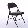 6pcs Elegant Foldable Iron & PVC Chairs for Convention & Exhibition Black - as picture