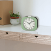 Seiko 4 inch Kyoda Beep Alarm Metallic Green Mid-Century Modern Analog Quartz Desk Clock QHE195MLH - Seiko