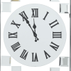 DecMode 13" x 42" Silver Glass Beveled Mirrored Wall Clock - DecMode