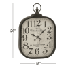 DecMode 18" x 26" Black Metal Distressed Pocket Watch Style Wall Clock with Ring Finial - DecMode