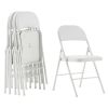 6pcs Elegant Foldable Iron & PVC Chairs for Convention & Exhibition White - as picture