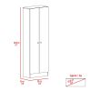 Multistorage Pantry Cabinet; Five Shelves; Double Door Cabinet -Dark Brown / Black - as Pic