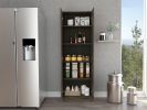 Multistorage Pantry Cabinet; Five Shelves; Double Door Cabinet -Dark Brown / Black - as Pic
