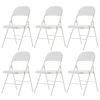 6pcs Elegant Foldable Iron & PVC Chairs for Convention & Exhibition White - as picture