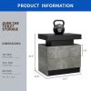 Nightstand LED Bedside Table Cabinet Lights Modern End Side with 2 Drawers for Bedroom (Gray) - as Pic
